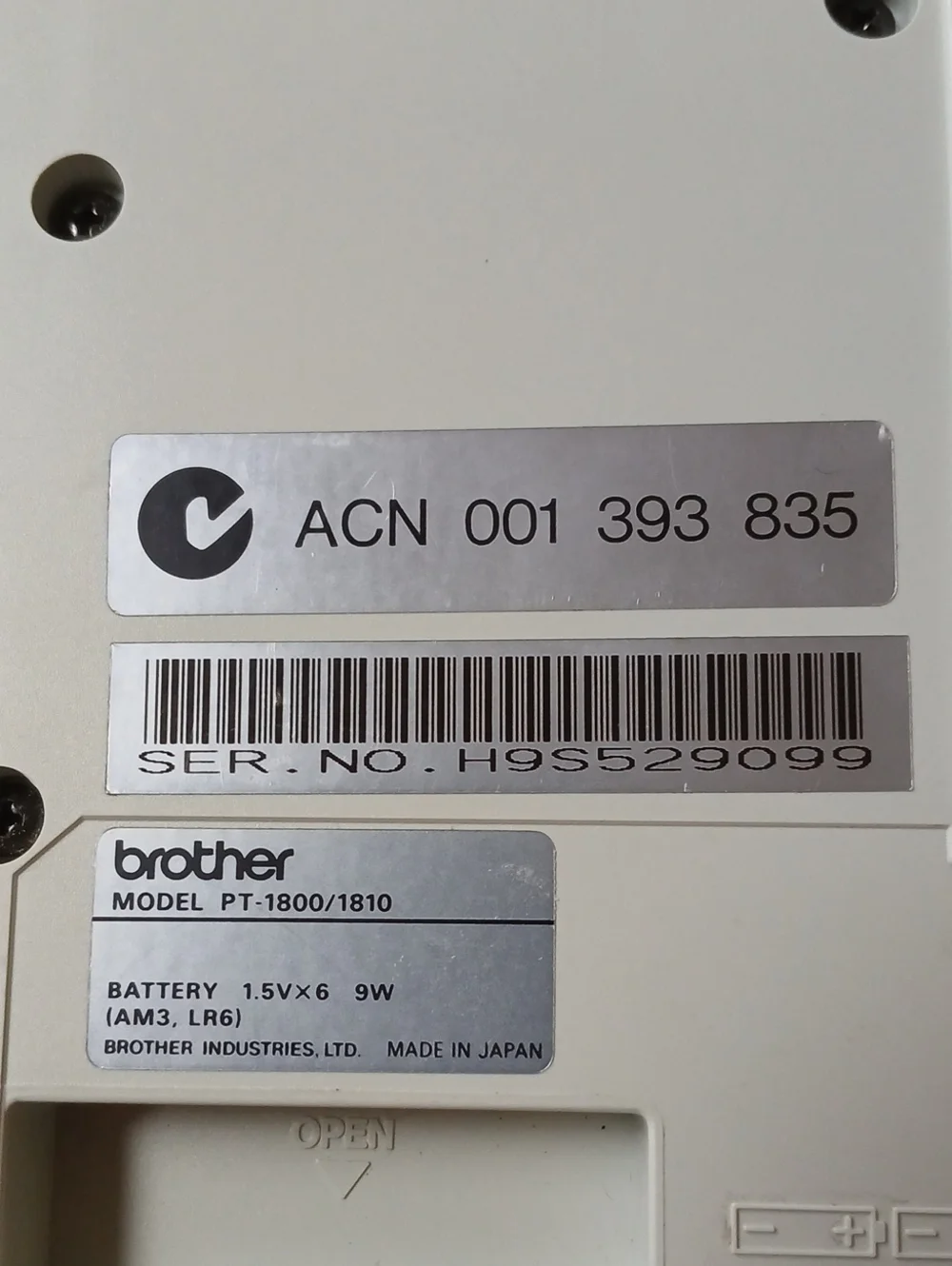 Brother P-Touch Label Maker Model PT-1800/1810